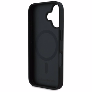 Karl Lagerfeld Grained Pattern & Logo MagSafe Ümbris for iPhone 16 - must