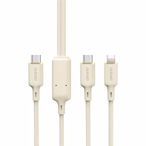 Dudao L7SF 2in1 kaabel USB-C - USB-C / Lightning 100W 1.2m - beige