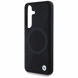 BMW Leather Half Textured MagSafe Ümbris jaoks Samsung Galaxy S25 - must