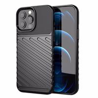 Thunder Case Paindlik ja vastupidav TPU ümbris iPhone 13 Pro Max jaoks must
