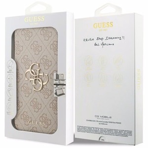 Guess Book 4G Metal Logo Ümbris jaoks iPhone 17 Pro Max - Roosa
