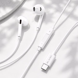 Blavec BHS-02 USB-C kõrvaklapid ilma silikoonotsikuteta, mikrofoni ja DAC-iga (BHS02-W), valged