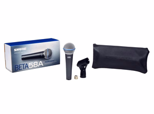 Shure BETA 58A – juhtmega dünaamiline vokaalimikrofon, tumehall