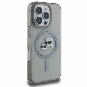 Чехол Karl Lagerfeld IML Metal Karl&Choupette Head MagSafe для iPhone 16 Pro Max (чёрный)