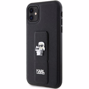 Karl Lagerfeld Gripstand Saffiano Karl&Choupette Pins ümbris jaoks iPhone 11 / Xr - must