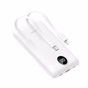 Powerbank Veger C11 (W1170) PD QC3.0 2A 22,5W 10000 mAh z with built-in USB C cables/ Lightning white