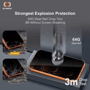 Tempered glass Tel Protect 10X Privacy DLC Diamond Coating jaoks Iphone 16