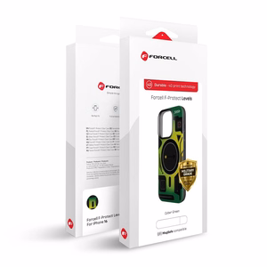Ümbris jaoks iPhone 16 PRO MAX Forcell F-Protect Levels Dual Layer 4D technology compatible with Magsafe Military Drop-Test cyber roheline