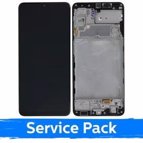LCD Ekraan Ühildub Samsung A225 A22 4G Must Koos Frame (Service Pack)