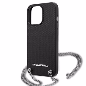 Karl Lagerfeld Leather Textured and Chain Ümbris jaoks iPhone 13 Pro Max 6.7" - must