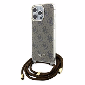 Guess Crossbody Cord 4G Print чехол для iPhone 15 Pro Max - коричневый