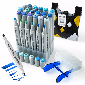 Double-sided Marker Pens ARRTX Oros, 24 Colours, sinine tone shade