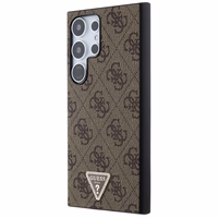 Guess Grip Stand 4G Triangle Strass Ümbris jaoks Samsung Galaxy S24 Ultra - Brown