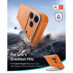 ESR Cyber Tough Kickstand MagSafe ümbris mudelitele iPhone 18 Pro / 17 Pro, oranž