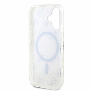Guess IML 4G Background MagSafe Ümbris jaoks iPhone 16 Plus - valge