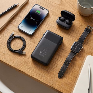 FORCELL F-ENERGY F10K6 Multicharge akupank sisseehitatud USB-C- ja Lightning-kaablitega, PD, QC3.0, 3 A, 22,5 W, 10000 mAh, must