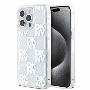 DKNY Liquid Glitter Multilogo ümbris jaoks iPhone 15 Pro Max - valge