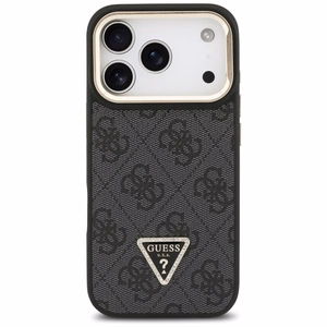 Guess 4G PU Triangle Logo & Stand Camera Magsafe чехол iPhone 17 Pro - черный