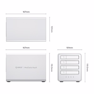 Orico 8848U4 DAS seeria 4-pesaline M.2 NVMe SSD kettamassiiv - valge