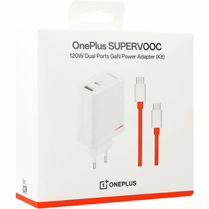 Laadija OnePlus SuperVOOC 120W USB-C/USB-A + USB-C USB-C kaabel valge