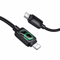 Kaabel koos LCD USB C to Lightning Hoco PD 30W 1,2 m U146 must