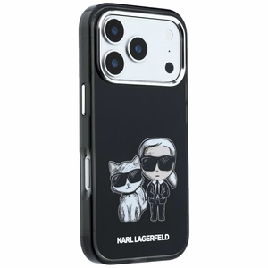 Karl Lagerfeld Smooth Karl & Choupette Bodies Sketch ümbris seadmele iPhone 18 Pro Max / 17 Pro Max, MagSafe-ühilduv – must