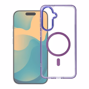 Чехол Samsung S26 Frame Clear Hybrid Mag Cover совместимый с MagSafe фиолетовый