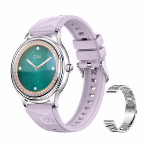 COLMI L28 smart watch (silver-purple + silver steel strap)