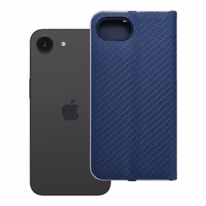 Флип-чехол для iPhone 16e (SE 4 2025) Luna Book Carbon синий