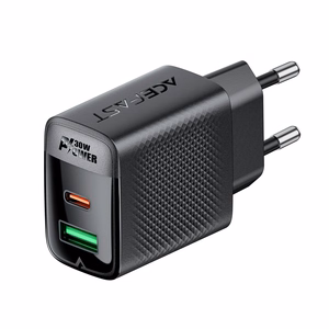 Acefast A98 Network Laadija GaN USB-A / USB-C PD 30W - must