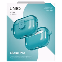 Uniq Glase Pro Ümbris jaoks AirPods Pro 3 Lock Ümbris - Läbipaistev sinine