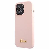 Guess GUHCP13XLSLMGLP iPhone 13 Pro Max 6.7" light roosa/light roosa hardcase Silicone Script kuldne Logo