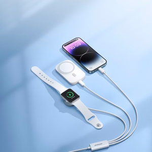 Магнитный зарядный кабель Joyroom S-IW008 3в1 USB-A - Lightning/USB-C 1.2м (белый)