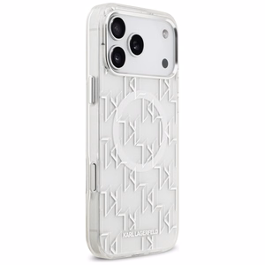 Karl Lagerfeld IML KL Monogram MagSafe Ümbris jaoks iPhone 17 Pro Max - Valge