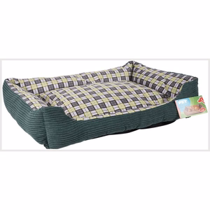 Soft sofa-style dog bed, 75 × 58 × 19 cm, size L, Green