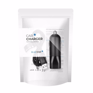 Car charger Blue Star USB A 2A + cable USB A to Micro USB black