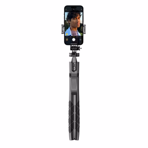 Crong SelfieGo Ultra alumiiniumist Bluetooth-selfipulk ja statiiv, must