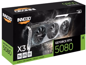 Inno3D GeForce RTX 5080 X3 videokaart, NVIDIA, 16 GB GDDR7