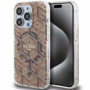 Guess IML GCube MagSafe чехол для iPhone 15 Pro Max - коричневый