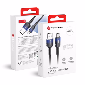 Kaabel USB A to Micro USB Forcell F-Energy QC3.0 2,4A 18W Gradient 1 m C351 must