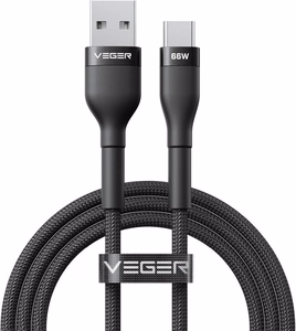 Cable USB A to Typ C VEGER PD 11V 6A 66W AC04 1,2 m black