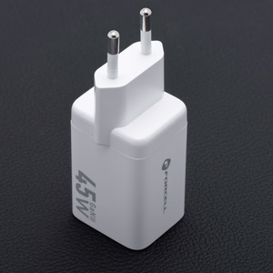 Phone laadija Forcell F-Energy Mini GaN III 2 x USB C PD QC4.0 45W VT-36B valge