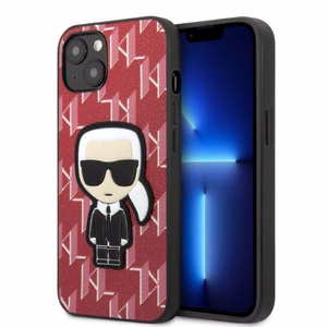 Karl Lagerfeld KLHCP13SPMNIKPI iPhone 13 mini 5.4" жёсткий чехол красный/красный Monogram Ikonik Patch