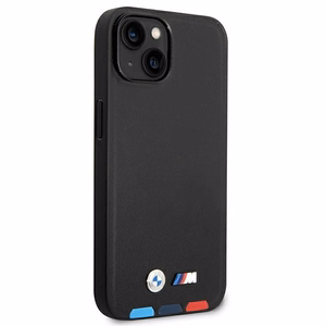Case BMW BMHCP14M22PTDK iPhone 14 Plus 6.7 "black / black Leather Stamp Tricolor
