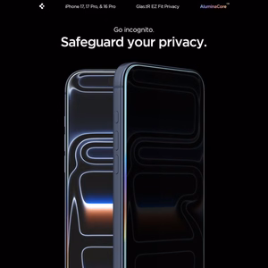 Spigen Glas.tR EZ Fit Privacy Karastatud klaas jaoks iPhone 16 Pro / 17 / 17 Pro - 2 pcs.
