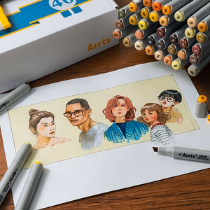 Double-sided Marker Pens ARRTX Oros, 40 Colours, kollane tone shade