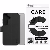 CARE by PanzerGlass Feature Wallet Kickstand Ümbris jaoks Samsung Galaxy S25 - Must