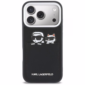 Karl Lagerfeld Karl & Choupette Print & Pocket Case iPhone 17 Pro jaoks - must