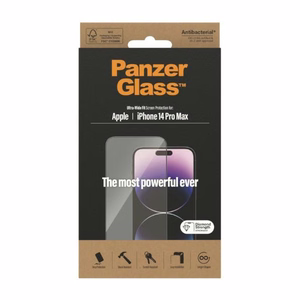 PanzerGlass Ultra-Wide Fit antibacterial karastatud klaas jaoks iPhone 14 Pro Max