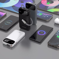 Dudao K31 10000 mAh 22.5W PD Powerbank sisseehitatud kaabliga - must